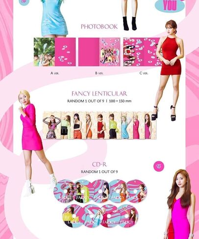 الألبوم المصغر السابع من TWICE - FANCY YOU [A ver. ]+1 ملصق مطوي+1 بطاقة صورة إضافية+1 قناع أيدول+1 مرآة يد للجيب in Kuwait
