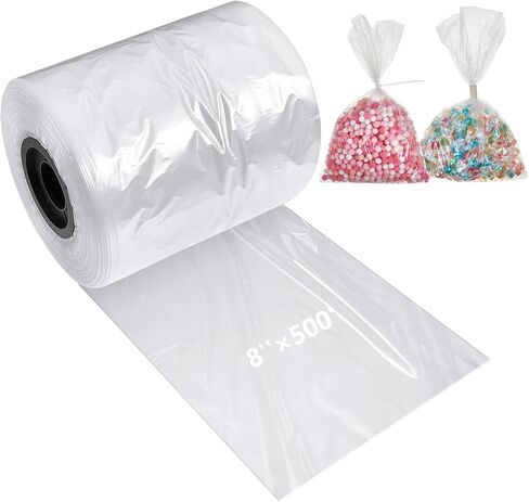 Poly Tubing Roll 2 Mil Thickness Clear LDPE Poly Tube Bags Flat Poly Tubing Candy Lei Tubing Roll 8'' Wide x 500ft Long for Packaging Storage Moving Supplies in Saudi Arabia