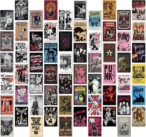 مجموعة ملصقات الحائط من JZHLLOY Punk Hip Hop/Rap | ملصقات الروك أند رول لجمالية الغرفة | ألبوم ريترو فريد يغطي ملصقًا جماليًا | ملصقات مغني الراب in Kuwait