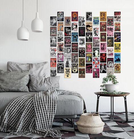 مجموعة ملصقات الحائط من JZHLLOY Punk Hip Hop/Rap | ملصقات الروك أند رول لجمالية الغرفة | ألبوم ريترو فريد يغطي ملصقًا جماليًا | ملصقات مغني الراب in Kuwait