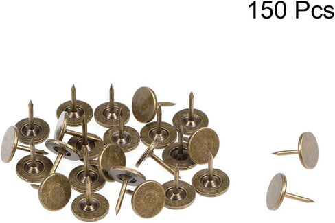 uxcell Upholstery Nails Tacks 11mmx13mm Flat Head Furniture Nail Bronze Tone for Furniture Sofa Headboards, 150 Pcs in Saudi Arabia