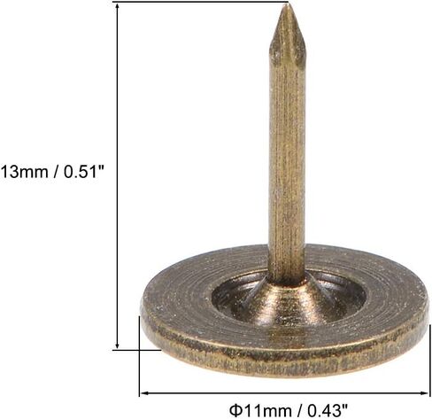 uxcell Upholstery Nails Tacks 11mmx13mm Flat Head Furniture Nail Bronze Tone for Furniture Sofa Headboards, 150 Pcs in Saudi Arabia