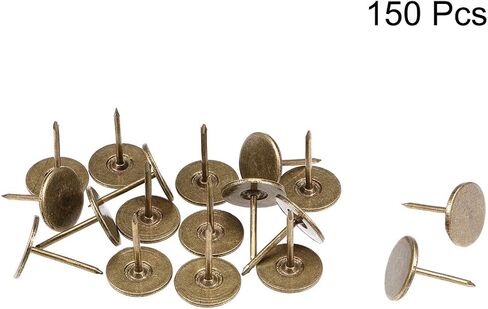 uxcell Upholstery Nails Tacks 11mmx13mm Flat Head Furniture Nail Bronze Tone for Furniture Sofa Headboards, 150 Pcs in Saudi Arabia