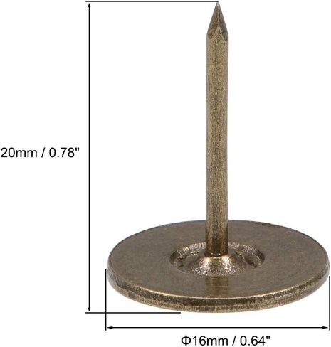 uxcell Upholstery Nails Tacks 11mmx13mm Flat Head Furniture Nail Bronze Tone for Furniture Sofa Headboards, 150 Pcs in Saudi Arabia