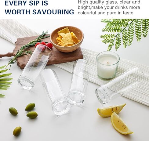 OUWO Highball Glasses Set of 6, 11.5oz Tall Drinking Glasses, Water Glass for Kitchen, Mojito Glass Cups, Cocktail Glasses for Bar Glassware in Saudi Arabia