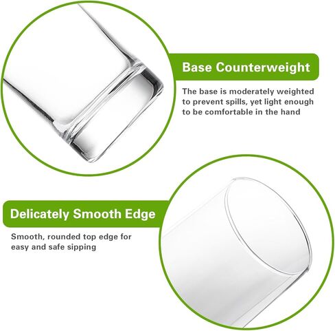 OUWO Highball Glasses Set of 6, 11.5oz Tall Drinking Glasses, Water Glass for Kitchen, Mojito Glass Cups, Cocktail Glasses for Bar Glassware in Saudi Arabia