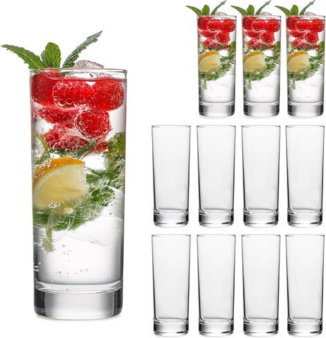 OUWO Highball Glasses Set of 6, 11.5oz Tall Drinking Glasses, Water Glass for Kitchen, Mojito Glass Cups, Cocktail Glasses for Bar Glassware in Saudi Arabia