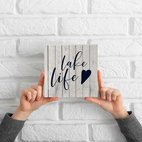 Lake Wooden Box Sign - Lake House Decor, Lake Life Decor, 5x5 Wooden Sign, Lake Themed Decor, Lake Life Gifts, Lake House Decor for the Home in Saudi Arabia
