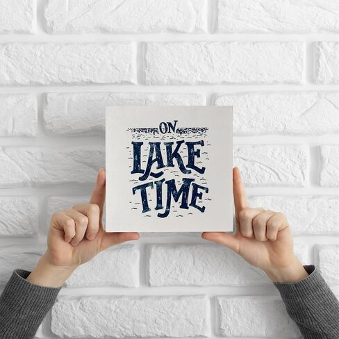 Lake Wooden Box Sign - Lake House Decor, Lake Life Decor, 5x5 Wooden Sign, Lake Themed Decor, Lake Life Gifts, Lake House Decor for the Home in Saudi Arabia