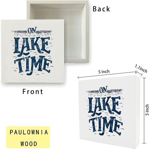 Lake Wooden Box Sign - Lake House Decor, Lake Life Decor, 5x5 Wooden Sign, Lake Themed Decor, Lake Life Gifts, Lake House Decor for the Home in Saudi Arabia
