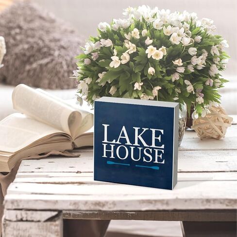 Lake Wooden Box Sign - Lake House Decor, Lake Life Decor, 5x5 Wooden Sign, Lake Themed Decor, Lake Life Gifts, Lake House Decor for the Home in Saudi Arabia