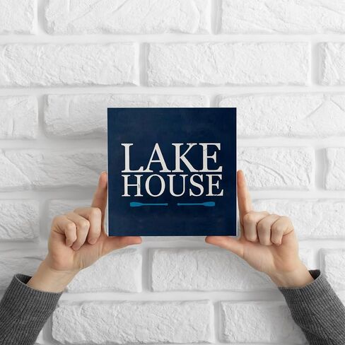 Lake Wooden Box Sign - Lake House Decor, Lake Life Decor, 5x5 Wooden Sign, Lake Themed Decor, Lake Life Gifts, Lake House Decor for the Home in Saudi Arabia