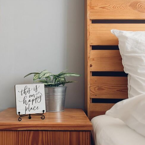 Inspirational Quotes Signs For Home Decor, This Is Our Happy Place Desk Decoration Wooden Sign, Motivational Plaque For Home Bedroom Shelf Table Decor, Gifts For Family Friend -A03 in Saudi Arabia