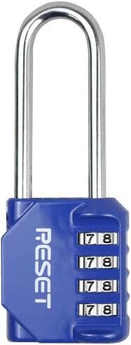 RESET-060 1 Pack 2.5" Combination Padlock - 4-Digit, Long Shackle, Pink - Ideal for Gym, School, Fence, Toolbox in Saudi Arabia