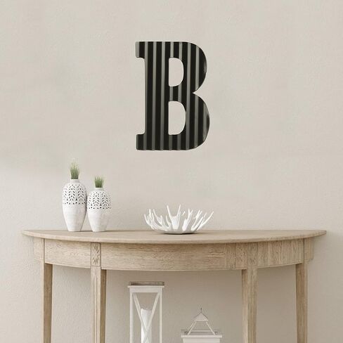 COLLECTIVE HOME - 12" Letters for Wall Decor, Decorative Corrugated Black Letters, Monogram Hanging Wall Art, Hanging Alphabet Signs for Office Bedroom Living Room Kitchen (&) in Kuwait
