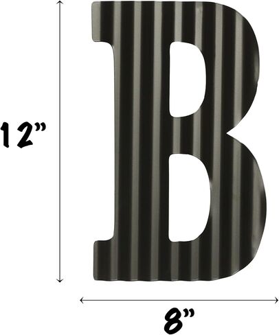 COLLECTIVE HOME - 12" Letters for Wall Decor, Decorative Corrugated Black Letters, Monogram Hanging Wall Art, Hanging Alphabet Signs for Office Bedroom Living Room Kitchen (&) in Kuwait