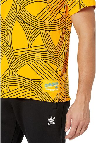 adidas Originals Originals Athletic Club AOP Tee Collegiate Gold/Pulse Blue XL in Saudi Arabia