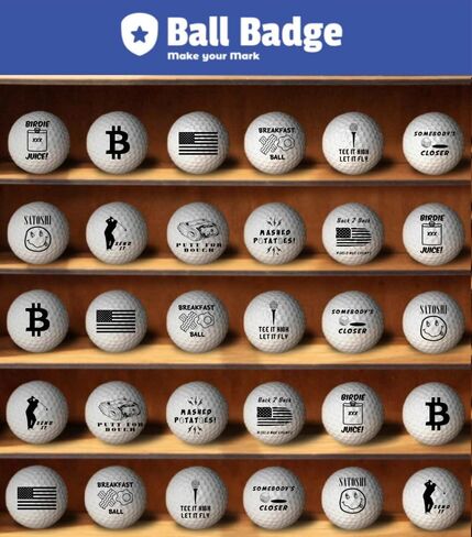 Ball Badge - Golf Ball Stamp, Self-Inking Golf Ball Stamper, Golf Ball Marker, Reusable Golf Ball Marking Tool to Identify Golf Balls, Reusable Ink Stamp for Golf Balls (Gilmore Swing) in Saudi Arabia