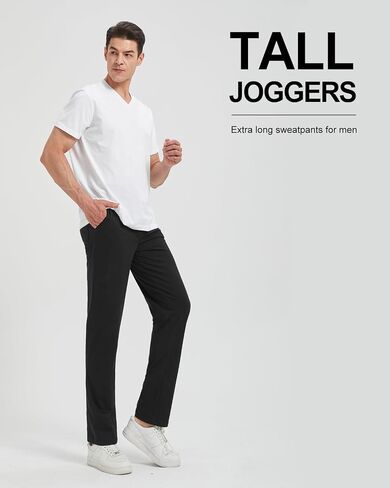 Zylioo 32 34 Inseam Mens Tall Sweatpants,Mens Sweatpants Open Bottom with Pockets,Casual Pants for Tall Men,Work,Runing Black in Saudi Arabia