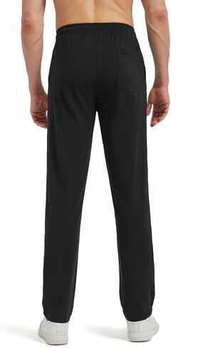 Zylioo 32 34 Inseam Mens Tall Sweatpants,Mens Sweatpants Open Bottom with Pockets,Casual Pants for Tall Men,Work,Runing Black in Saudi Arabia