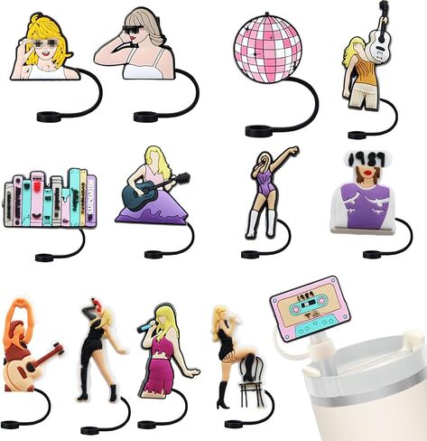 13Pcs Music Singer Straw Cover Cap 10mm/0.39Inch for Tumbler Cup 30&40 Oz, Music Singer Drinking Straw Topper Fit for Stanley in Saudi Arabia