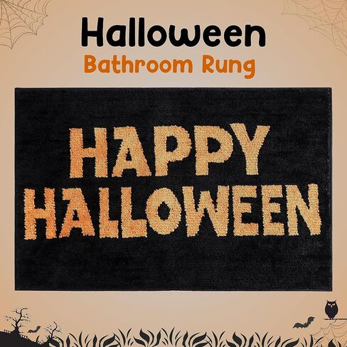 Halloween Bathroom Rug, Super Absorbent, Non-Slip PVC Backing, Fun Designs for Bath Shower Tub, Cute Bath Mat, Kitchen Mat Rug Machine Washable (Candy Skull) in Saudi Arabia