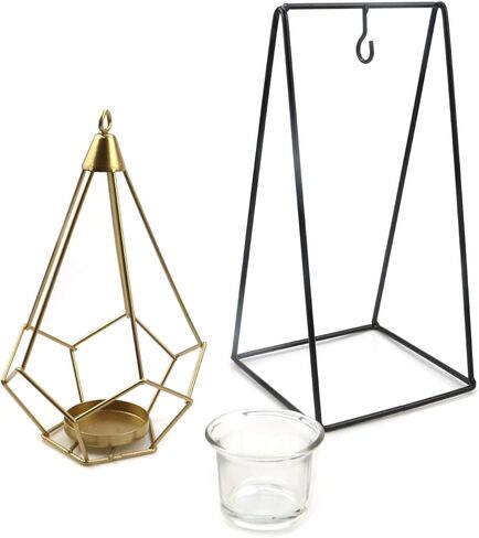 Geesatis شمعة حامل 1 قطعة حامل شموع ضوء الشاي ديكور الزفاف حاملات الشموع الهندسية ، حامل حامل حامل نبات الهواء in Kuwait