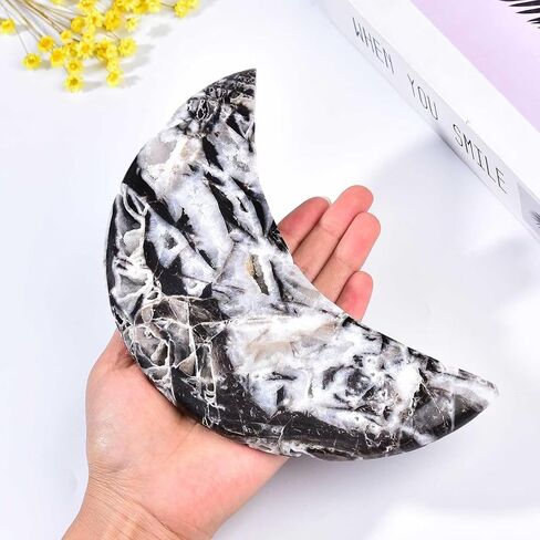 Large Sphalerite Geode Moon Stone Healing Crystal Moon Shaped Rock Home Office Decor Unique 0.8-1.3LBS in Saudi Arabia