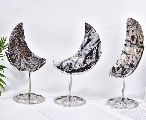 Large Sphalerite Geode Moon Stone Healing Crystal Moon Shaped Rock Home Office Decor Unique 0.8-1.3LBS in Saudi Arabia