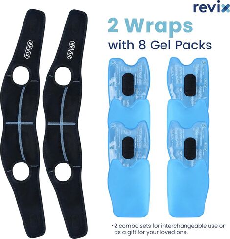 REVIX Wisdom Teeth Ice Packs for Oral Surgery Ice Head Wraps with 3D Sewing Design, Extra Snug Fit for Face Cold Packs for Dental Implants, Chin Pain & Wisdom Teeth Recovery, Black 2 Sets in Kuwait