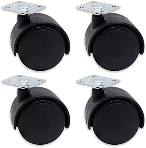 عجلات دوارة مقاس 2.54 سم، عجلات أثاث بلاستيكية من النايلون، مجموعة من 4 عجلات، عجلات أثاث بديلة شديدة التحمل in Kuwait