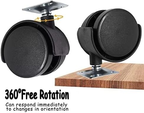 عجلات دوارة مقاس 2.54 سم، عجلات أثاث بلاستيكية من النايلون، مجموعة من 4 عجلات، عجلات أثاث بديلة شديدة التحمل in Kuwait