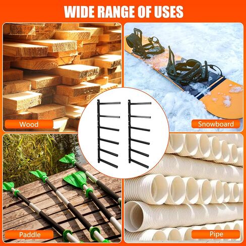 3-Tiered Collapsible Wall Mount Lumber Storage Metal Rack, 3-Level Foldable Heavy Duty Indoor Garage Wood organizer, Outdoor Adjustable Steel Multipurpose Workshop Shelf, Holds up to 330Lbs in Saudi Arabia