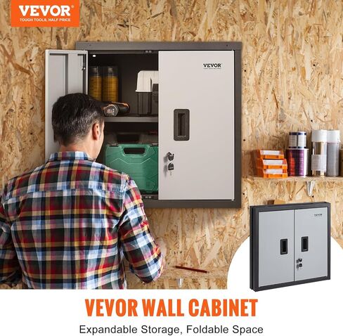 VEVOR metal garage cabinet, 240 lbs Heavy Duty Capacity Thickened Material Powder-Coating in Saudi Arabia