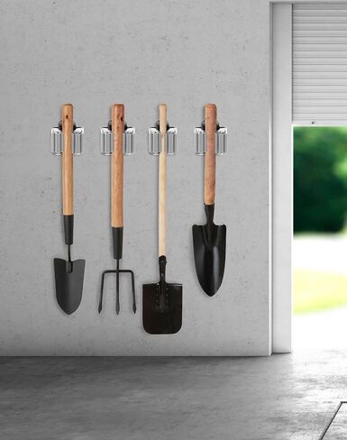 QWORK Mop Broom Holder, 10 Piece Mop Holder Wall Mounted, Broom Grab Holder, for Bathroom Kitchen Office Closet Garden Garage in Saudi Arabia