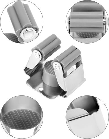 QWORK Mop Broom Holder, 10 Piece Mop Holder Wall Mounted, Broom Grab Holder, for Bathroom Kitchen Office Closet Garden Garage in Saudi Arabia