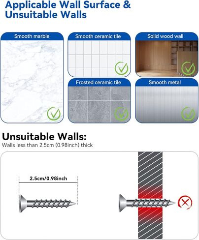AceMining 2 Pack Broom and Mop Holder Wall Mounted, Garage Organizer Storage Tool Racks, Stainless Steel Heavy Duty Self Adhesive Solid Non-Slip Wall Hangers for Home Kitchen Garden in Saudi Arabia