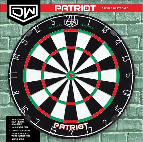 لوحة رمي السهام ذات الشعيرات الاحترافية من DW Patriot - البطولة الرسمية مقاس 18 بوصة خالية من الدبابيس in Kuwait