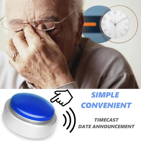 ساعة زر ناطق كبيرة، ساعة منبه تتحدث تخبر الوقت واليوم والتاريخ، ساعة منبه تتحدث مع التحكم في مستوى الصوت، هدية منبه للأم والأب وكبار السن وكبار السن والمكفوفين in Kuwait