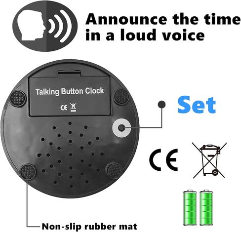 Large Talking Button Clock, Talking Alarm Clock Tells Time, Day and Date, Talking Alarm Clock with Volume Control, Alarm Gift for Clock for Mother,Father,Seniors,Elderly,Blind People in Saudi Arabia