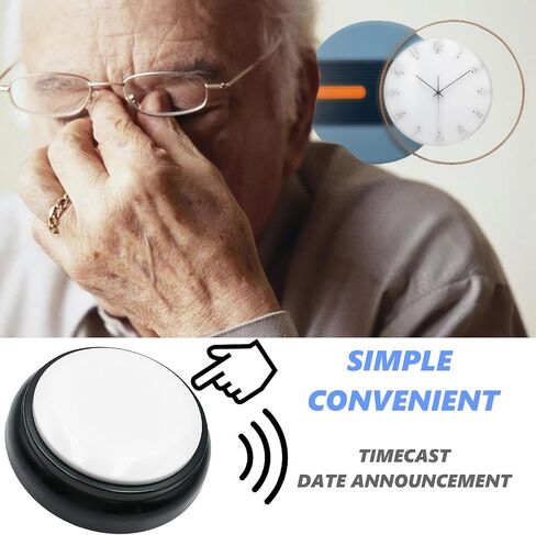 Large Talking Button Clock, Talking Alarm Clock Tells Time, Day and Date, Talking Alarm Clock with Volume Control, Alarm Gift for Clock for Mother,Father,Seniors,Elderly,Blind People in Saudi Arabia