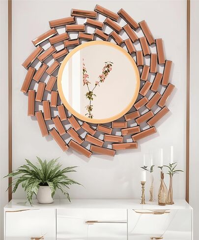 Sunburst Mirror, Wall Mirrors Decorative, Round Mirror, Wall Decor for Bedroom, Wall Decor Living Room, Bathroom Mirror, Bedroom Decor, Mirrors for Wall, Circle Mirrors and Entryway Mirrors in Saudi Arabia