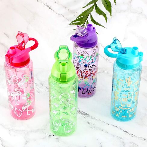 Home Tune Glitter Water Bottle with Chug Lid, BPA FREE Tritan & Leak Proof One Click Open Flip Top & Easy Clean & Soft Carry Handle, 30oz / 900ml (Alpaca) in Saudi Arabia