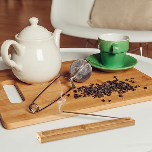 2Pcs Bamboo Incense Holder for Sticks, Handmade Incense Burner with Ash Catcher, Wooden Incense Tray for Meditation Yoga Home Decor in Saudi Arabia