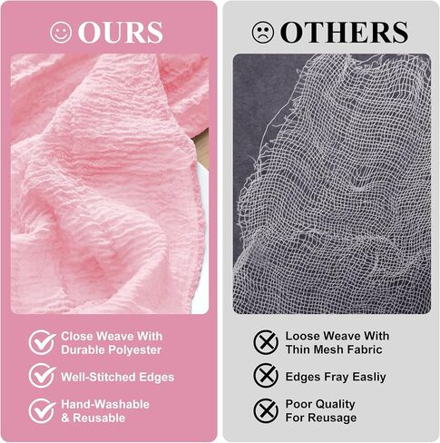 Cheesecloth Table Runner Blushing Pink 1Pcs Boho Gauze Table Runners 10FT Cheese Cloth Long Sheer Rustic Table Runner for Party Wedding Bridal Shower Decor in Saudi Arabia
