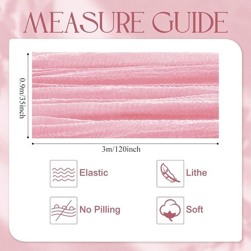 Cheesecloth Table Runner Blushing Pink 1Pcs Boho Gauze Table Runners 10FT Cheese Cloth Long Sheer Rustic Table Runner for Party Wedding Bridal Shower Decor in Saudi Arabia