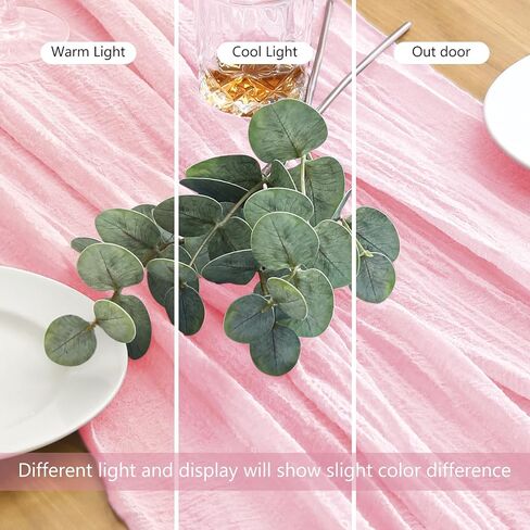 Cheesecloth Table Runner Blushing Pink 1Pcs Boho Gauze Table Runners 10FT Cheese Cloth Long Sheer Rustic Table Runner for Party Wedding Bridal Shower Decor in Saudi Arabia