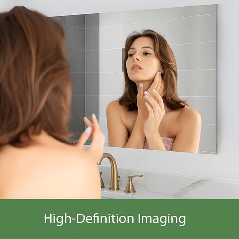 DONGFANG Frameless Mirror, Rectangle Bathroom Mirror for Wall 18'' x 24'', Upgraded Shatter-Proof Mirror for Over Sink, Bathroom Vanity, Entryway, Living Room, Gym (Hanging Horizontal or Vertical) in Saudi Arabia