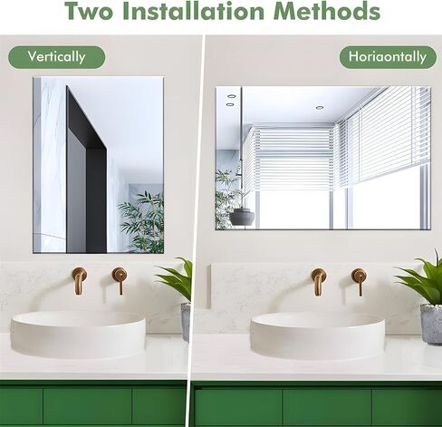 DONGFANG Frameless Mirror, Rectangle Bathroom Mirror for Wall 18'' x 24'', Upgraded Shatter-Proof Mirror for Over Sink, Bathroom Vanity, Entryway, Living Room, Gym (Hanging Horizontal or Vertical) in Saudi Arabia