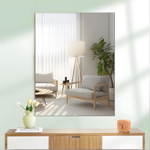 DONGFANG Frameless Mirror, Rectangle Bathroom Mirror for Wall 18'' x 24'', Upgraded Shatter-Proof Mirror for Over Sink, Bathroom Vanity, Entryway, Living Room, Gym (Hanging Horizontal or Vertical) in Saudi Arabia